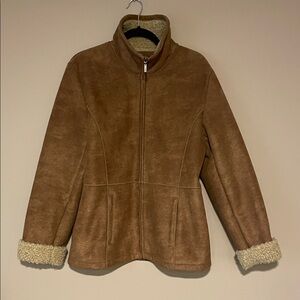 Brayan Women's Tan Jacket with Sherpa Lining